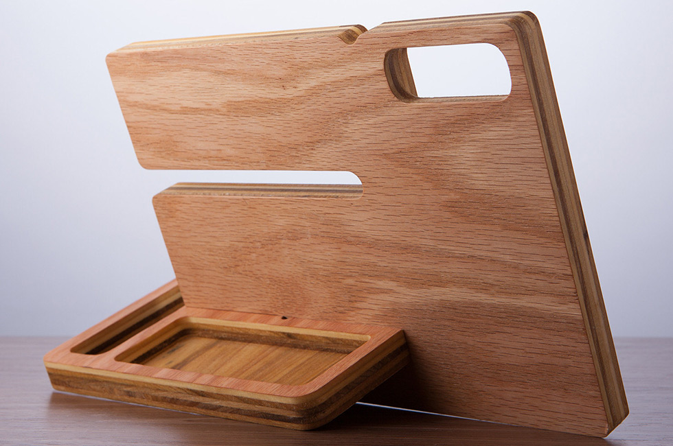 Wooden Docking Stations by Undulating Contours