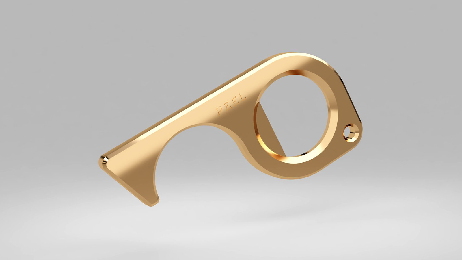 Peel Brass Keychain Touch Tool