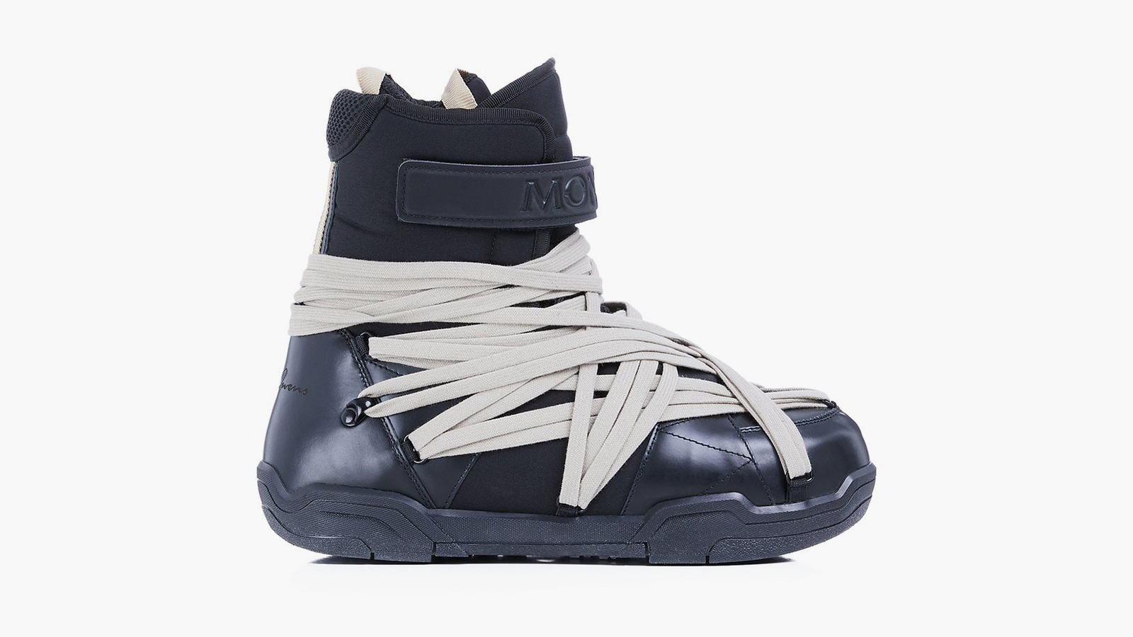 Rick Owens x Moncler Amber Canvas-Trimmed Leather Snow Boots